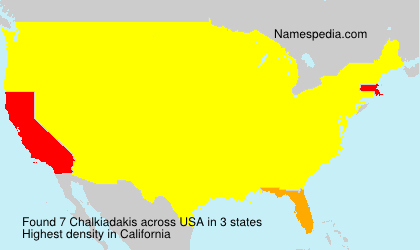 Surname Chalkiadakis in USA Surname Chalkiadakis in USA