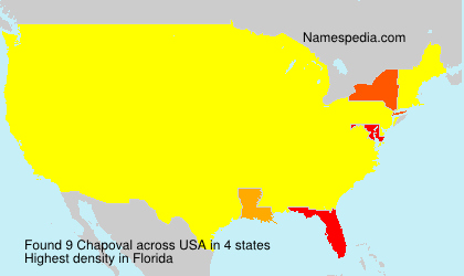 Surname Chapoval in USA Surname Chapoval in USA