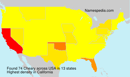 Surname Cheary in USA Surname Cheary in USA