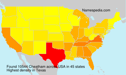 Surname Cheatham in USA Surname Cheatham in USA