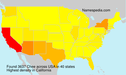 Surname Chee in USA Surname Chee in USA