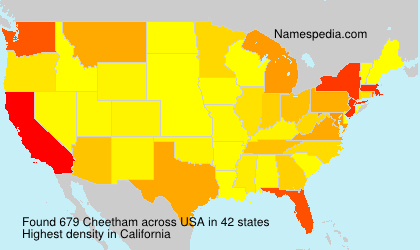 Surname Cheetham in USA Surname Cheetham in USA