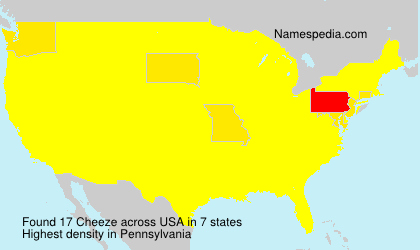 Surname Cheeze in USA Surname Cheeze in USA