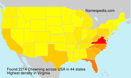 Surname Chewning in USA Surname Chewning in USA
