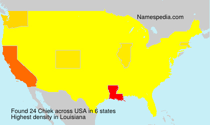 Surname Chiek in USA Surname Chiek in USA