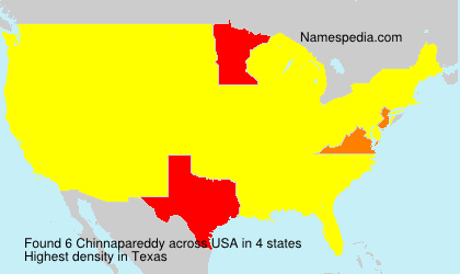 Surname Chinnapareddy in USA Surname Chinnapareddy in USA