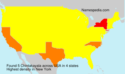Surname Chintakayala in USA Surname Chintakayala in USA