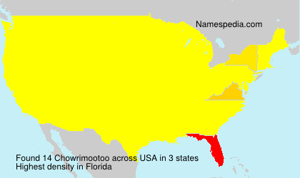 Surname Chowrimootoo in USA