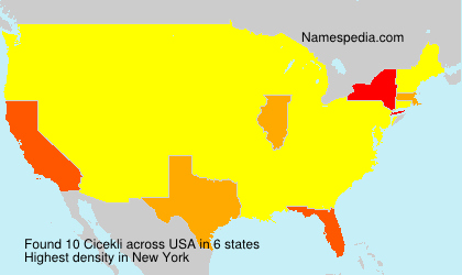 Surname Cicekli in USA Surname Cicekli in USA