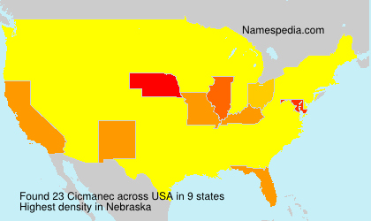 Surname Cicmanec in USA Surname Cicmanec in USA