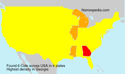 Surname Cide in USA Surname Cide in USA