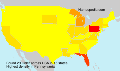 Surname Cider in USA Surname Cider in USA