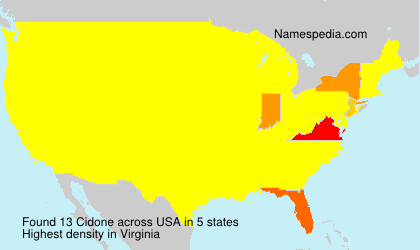 Surname Cidone in USA Surname Cidone in USA