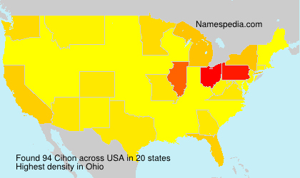 Surname Cihon in USA Surname Cihon in USA