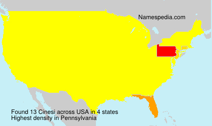 Surname Cinesi in USA Surname Cinesi in USA