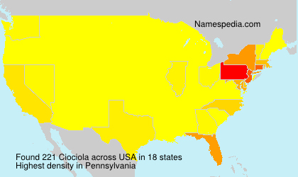 Surname Ciociola in USA Surname Ciociola in USA