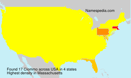 Surname Ciommo in USA Surname Ciommo in USA