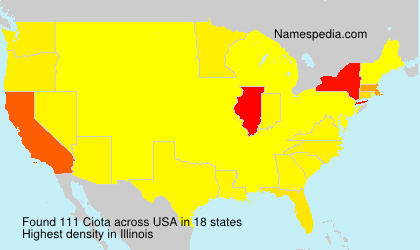 Surname Ciota in USA Surname Ciota in USA