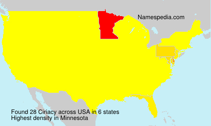 Surname Ciriacy in USA Surname Ciriacy in USA