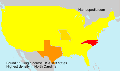 Surname Cirigiri in USA Surname Cirigiri in USA