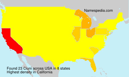 Surname Ciuni in USA Surname Ciuni in USA