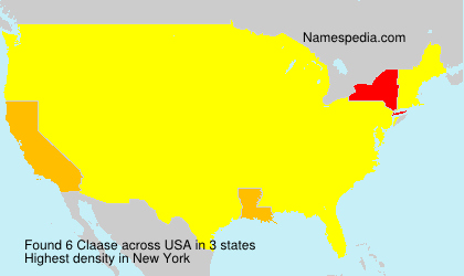 Surname Claase in USA Surname Claase in USA