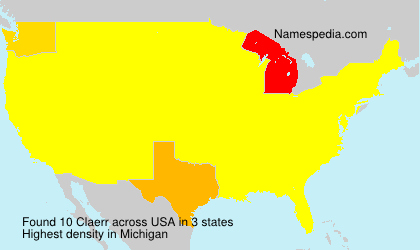 Surname Claerr in USA Surname Claerr in USA
