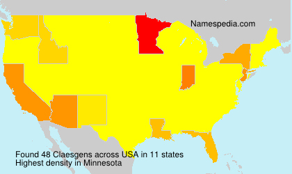 Surname Claesgens in USA Surname Claesgens in USA
