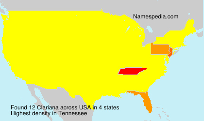 Surname Clariana in USA Surname Clariana in USA