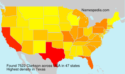 Surname Clarkson in USA Surname Clarkson in USA