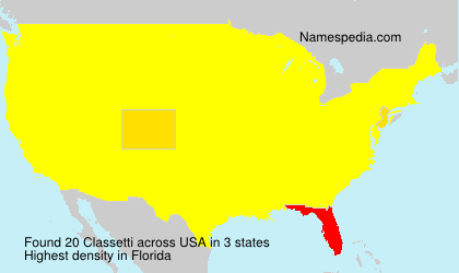 Surname Classetti in USA Surname Classetti in USA