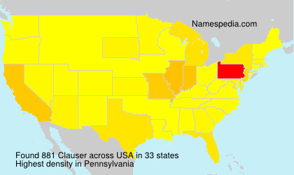 Surname Clauser in USA Surname Clauser in USA