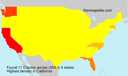 Surname Clautier in USA Surname Clautier in USA