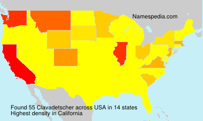 Surname Clavadetscher in USA Surname Clavadetscher in USA