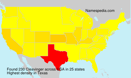 Surname Cleavinger in USA Surname Cleavinger in USA