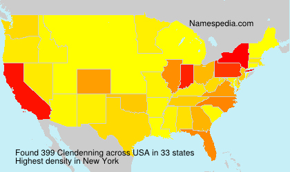 Surname Clendenning in USA Surname Clendenning in USA