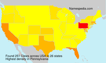 Surname Clews in USA Surname Clews in USA