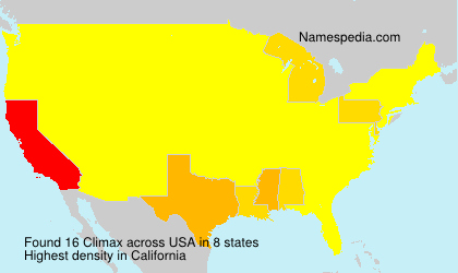 Surname Climax in USA Surname Climax in USA