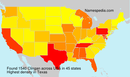 Surname Clingan in USA Surname Clingan in USA