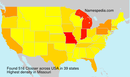 Surname Closser in USA Surname Closser in USA