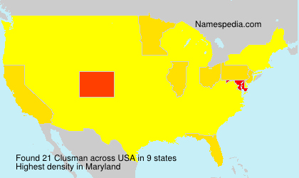 Surname Clusman in USA Surname Clusman in USA