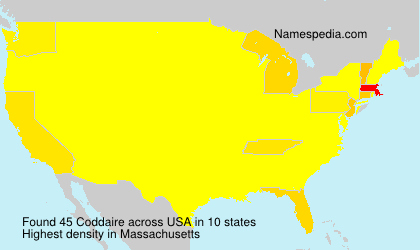 Surname Coddaire in USA Surname Coddaire in USA
