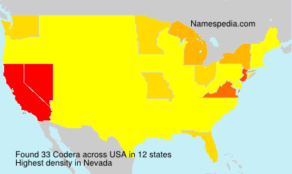 Surname Codera in USA Surname Codera in USA