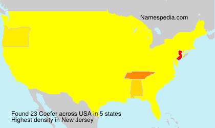 Surname Coefer in USA Surname Coefer in USA
