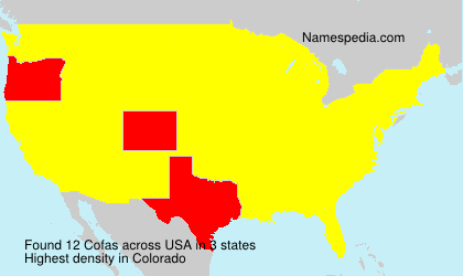 Surname Cofas in USA