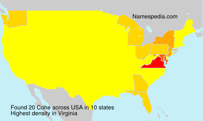 Surname Cohe in USA Surname Cohe in USA