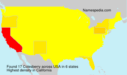 Surname Colesberry in USA Surname Colesberry in USA