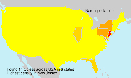 Surname Coless in USA Surname Coless in USA