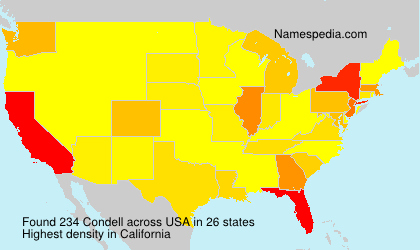 Surname Condell in USA Surname Condell in USA