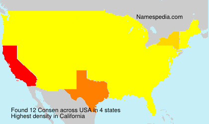 Surname Consen in USA Surname Consen in USA